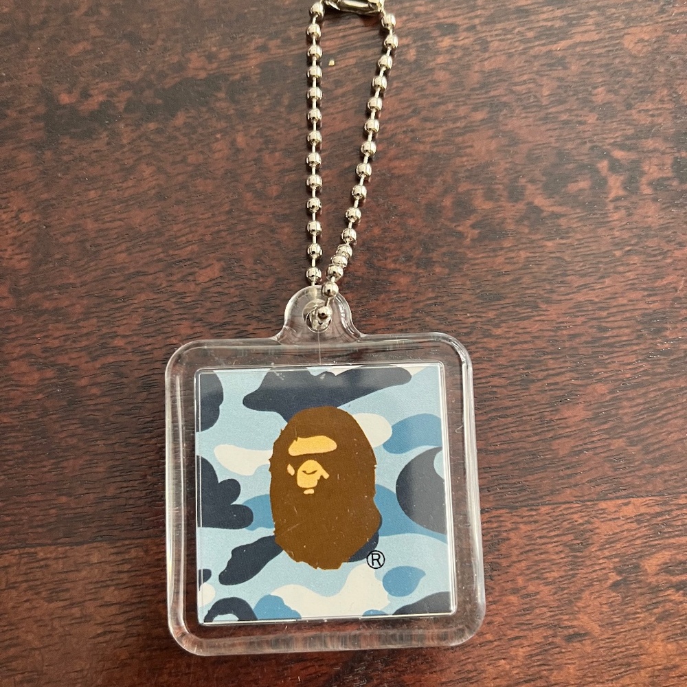 A Bathing Ape ABC Blue Camo Acrylic Keychain
